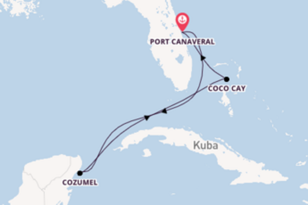 Spannende Kreuzfahrt über Cozumel nach Port Canaveral