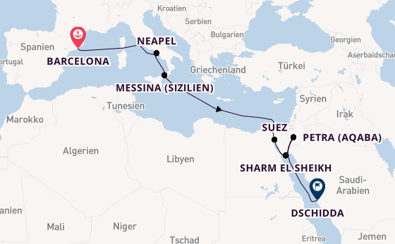 Westliches Mittelmeer ab Barcelona, Spanien auf der Explora V