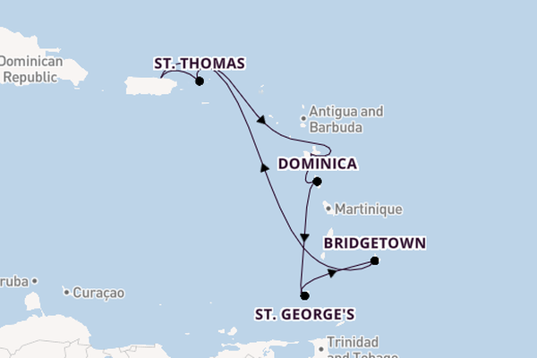 Caribbean from San Juan, Puerto Rico with the Crown Princess