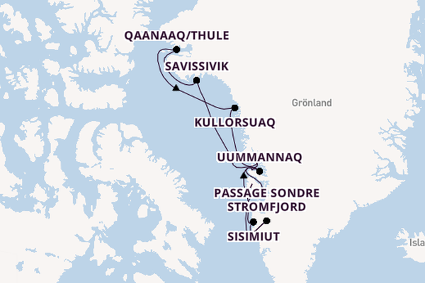 Arktis ab Kangerlussuaq, Grönland auf der MS Hamburg