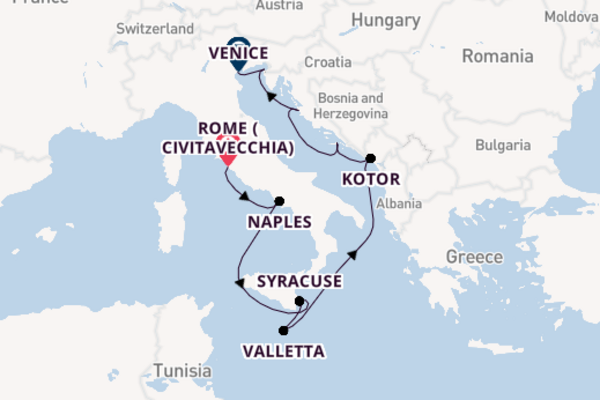 Sailing to Venice from Rome (Civitavecchia)