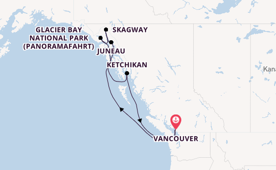 Alaska ab Vancouver, Kanada auf der Koningsdam