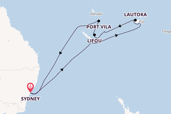 South Pacific Paradise: Fiji, New Caledonia & Vanuatu with Sydney Stay