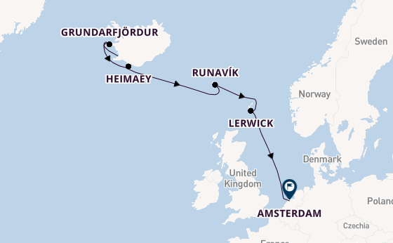 Arctica vanaf Reykjavik, IJsland met de Zuiderdam
