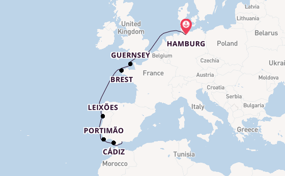 United Kingdom from Hamburg, Germany with the MS EUROPA 2