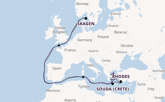 Eastern Mediterranean from Athens (Piraeus), Greece with the Viking Saturn