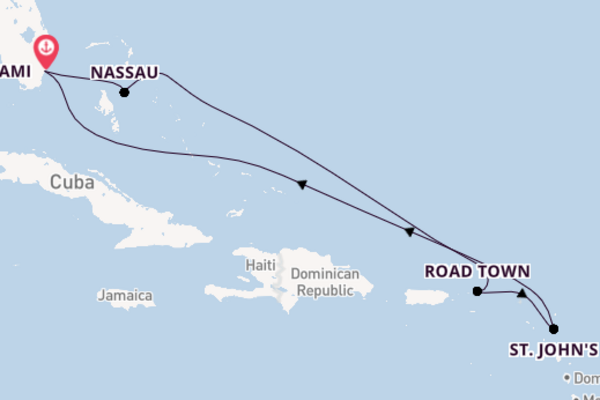 Cruise naar Miami via Nassau