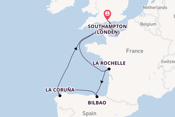 Engeland vanaf Southampton (Londen), Engeland met de MSC Virtuosa