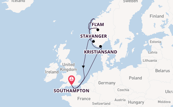 Norway from Southampton, England with the Celebrity Apex