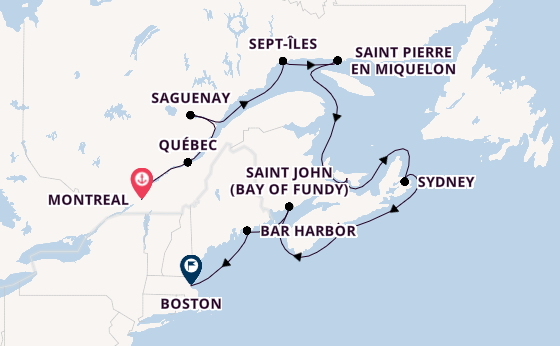 Nieuw-Engeland vanaf Montreal, Canada met de Seven Seas Splendor