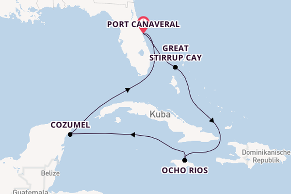 Karibik ab Port Canaveral, USA auf der Norwegian Epic