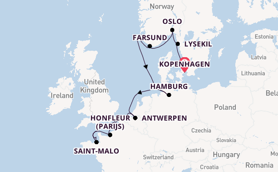 Noorwegen vanaf Kopenhagen, Denemarken met de Seabourn Quest