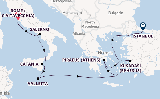 ALL INCLUSIVE: Malta, Greece & Rome Fly Cruise