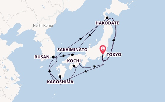 Japan from Tokyo, Japan with the Diamond Princess