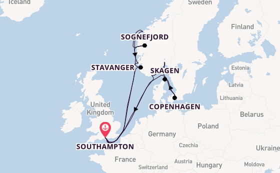 Norway from Southampton, England with the Sky Princess 