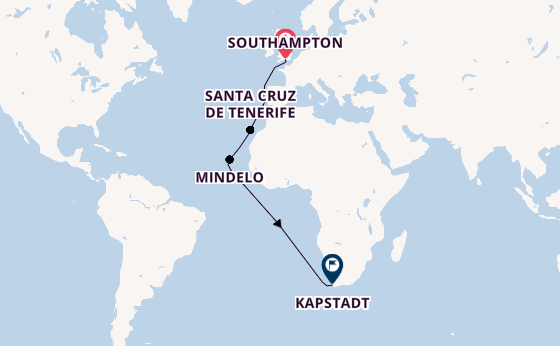 Portugal ab Southampton, Großbritannien auf der Queen Elizabeth