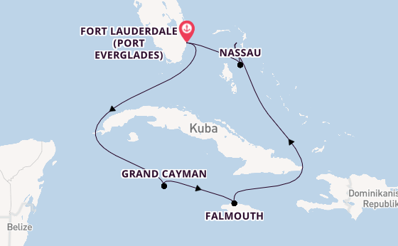 Karibik ab Fort Lauderdale (Port Everglades), USA auf der Disney Destiny