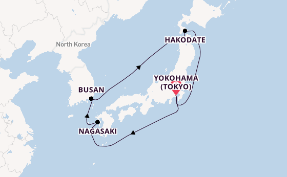 Japan from Yokohama (Tokyo), Japan with the Diamond Princess