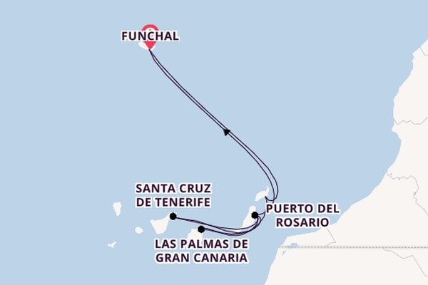 Canary Islands from Funchal, Madeira, Portugal with the MSC Fantasia