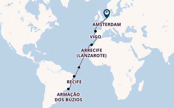 Transatlantik ab Rio de Janeiro, Brasilien auf der Seabourn Venture