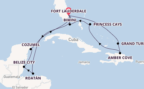 Caribbean vanaf Fort Lauderdale, Verenigde Staten met de Star Princess