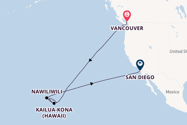 Hawaii from Vancouver, Canada with the Koningsdam