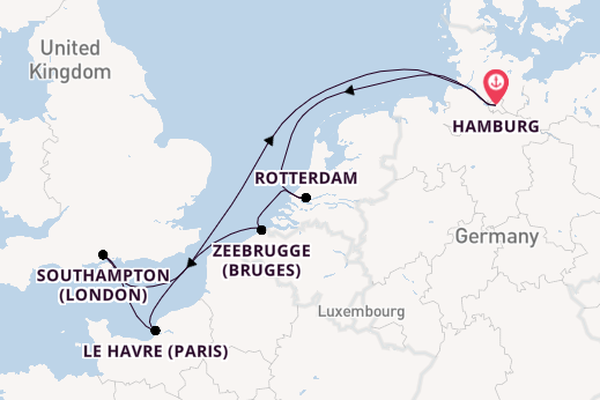 British Isles from Hamburg, Germany with the MSC Preziosa