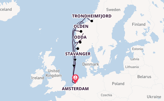 Norway from Amsterdam, Netherlands with the Zuiderdam