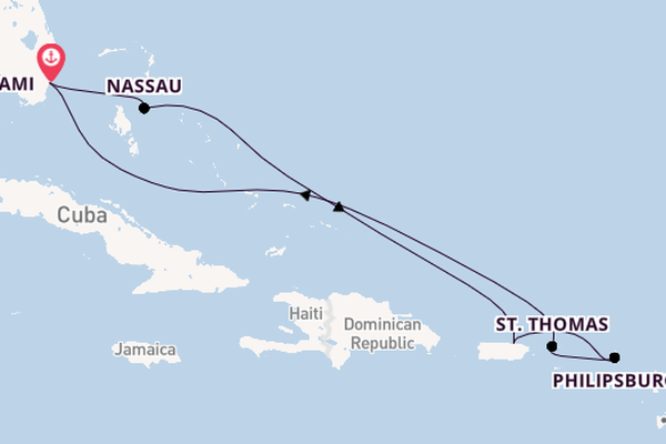 Caribbean vanaf Miami, Verenigde Staten met de MSC Meraviglia