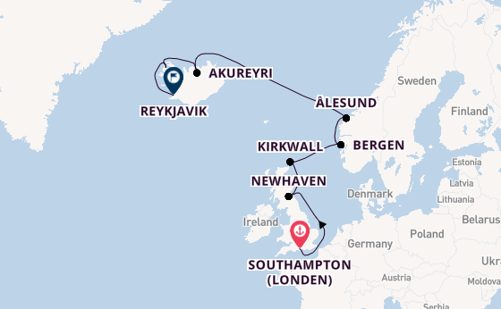 Verenigd Koninkrijk vanaf Southampton (Londen), Engeland met de Norwegian Star