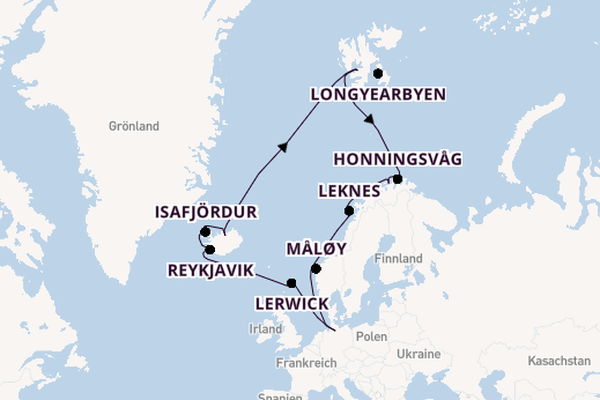 Norwegen ab Hamburg, Deutschland auf AIDAluna