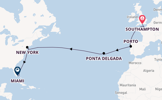 Transatlantic from Southampton, England with the Norwegian Jewel