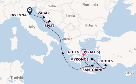 Eastern Mediterranean from Athens (Piraeus), Greece with the Explorer of the Seas