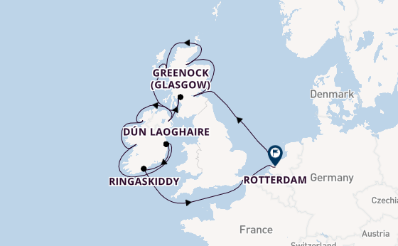Britse Eilanden vanaf Amsterdam, Nederland met de Nieuw Statendam