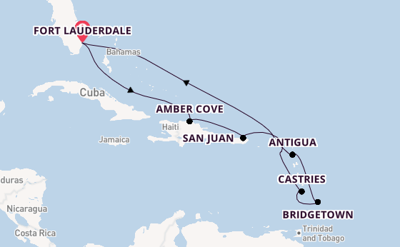 Caribbean vanaf Fort Lauderdale, Verenigde Staten met de Sun Princess