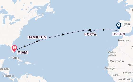 Luxury Miami to Lisbon Transatlantic with Miami Stay