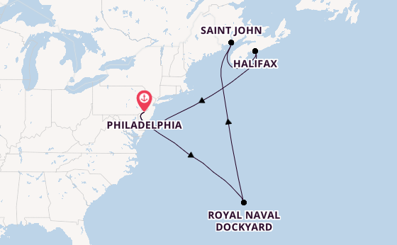East Coast USA from Philadelphia, Pennsylvania, USA with the Norwegian Jewel