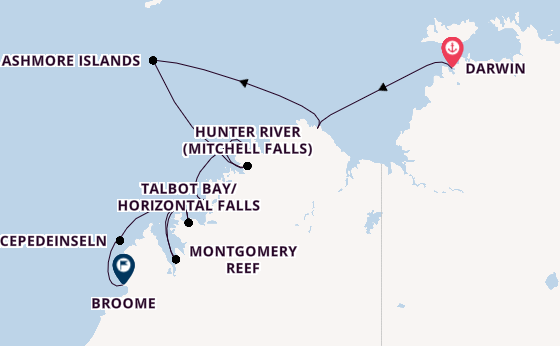 Australien ab Darwin, Australien auf der Seabourn Pursuit