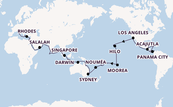 Round-the-World Trip from Australia with the Seven Seas Splendor