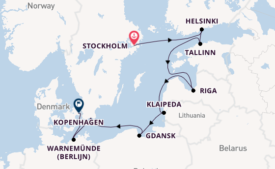 Oostzee vanaf Stockholm, Zweden met de Silver Nova