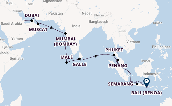 South East Asia from Doha, Qatar with the Seven Seas Explorer