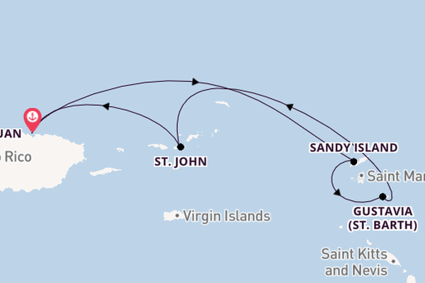 Eastern Caribbean from San Juan, Puerto Rico with the Ilma
