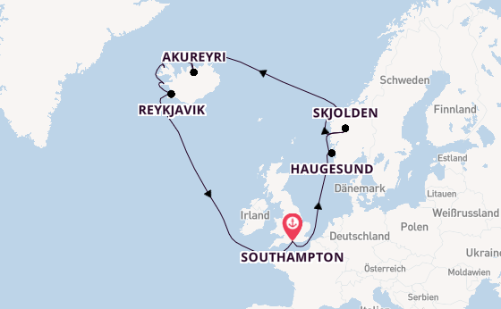 Norwegen ab Southampton, Großbritannien auf der Majestic Princess