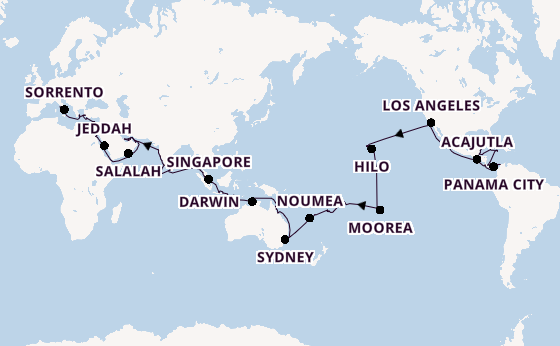World Cruise from United Kingdom with the Seven Seas Splendor