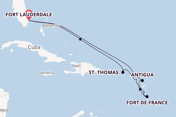 Caribbean vanaf Fort Lauderdale, Verenigde Staten met de Rotterdam