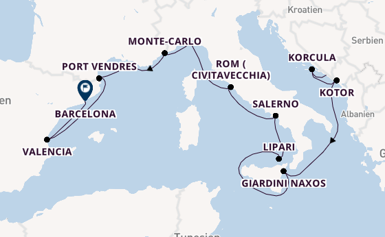 Westliches Mittelmeer ab Dubrovnik, Kroatien auf der Seabourn Ovation
