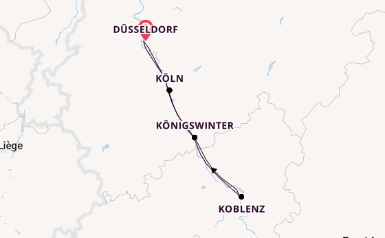 Rhein ab Düsseldorf, Deutschland auf der VIVA MOMENTS