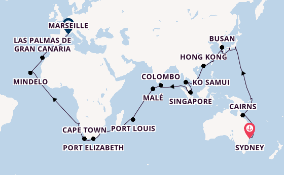 Southeast Asia from Sydney, Australia with the Costa Deliziosa