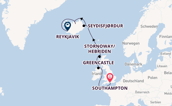 Britische Inseln ab Southampton, Großbritannien auf der EXPLORA IV