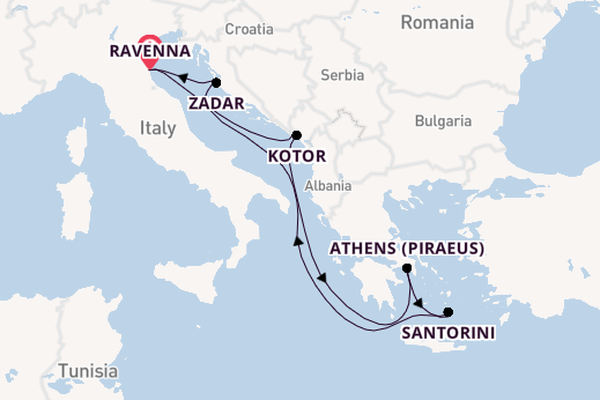 Mediterranean Sea from Ravenna, Italy with the Explorer of the Seas